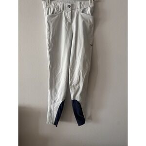 Equiline Eqode  Breeches Women's It 40 US 24 Knee Patch Equestrian Light Gray
